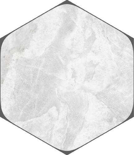Ege Seramik Crystalline Beyaz Altıgen Mat Yer Duvar Seramiği - 43,5x50,3