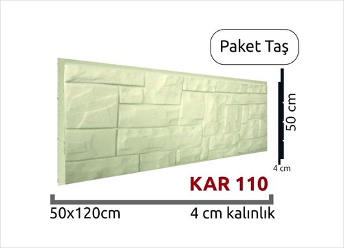 Strafor Dış Cephe Duvar Paneli Paket Taş 4cm KAR110-50x120cm