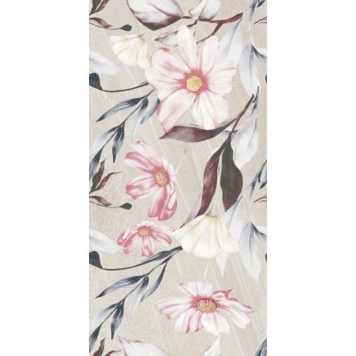 Seramiksan Lecce Floral Motif Bej Mat Rektifiyeli Yer Duvar Seramiği 696107 - 60x120